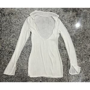 SHEIN Knit Swimsuit Cover White Size- L
